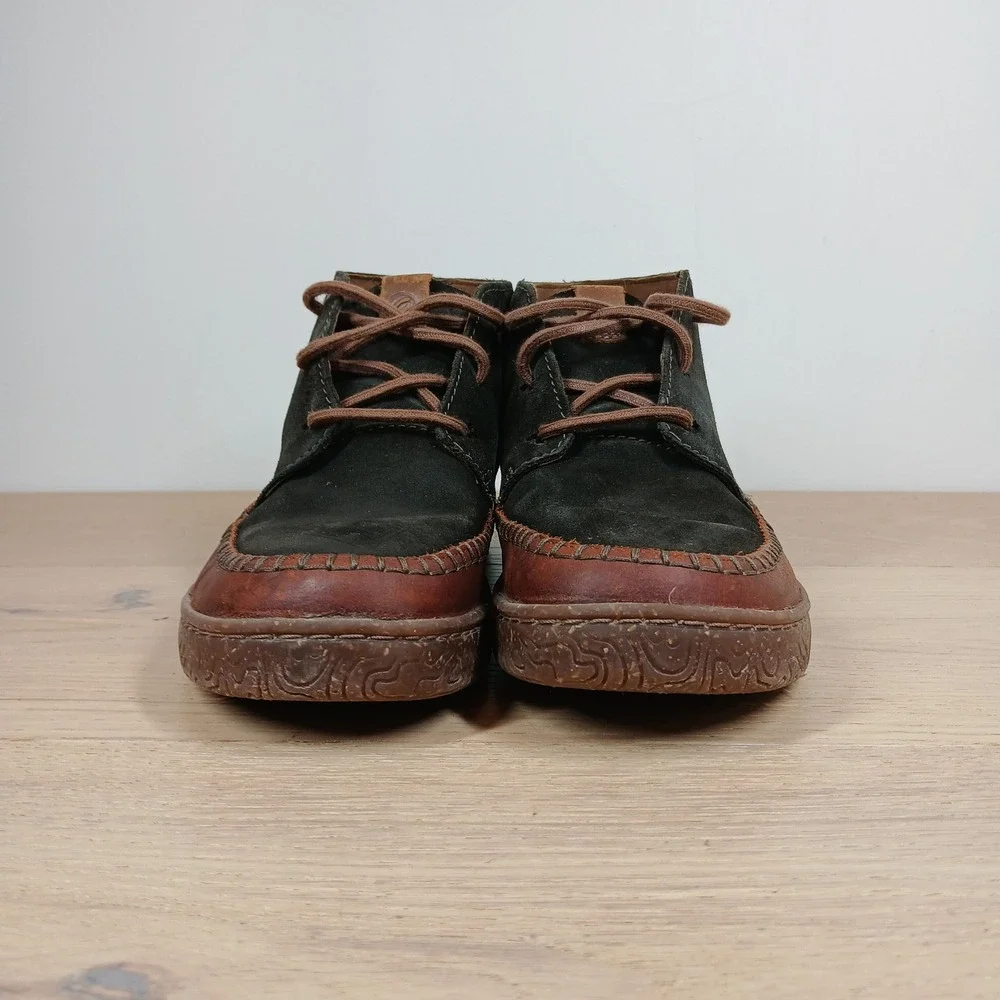 Clarks Originals Chukka Boots Mens 7.5 Green Leather Moc Toe Casual Boots